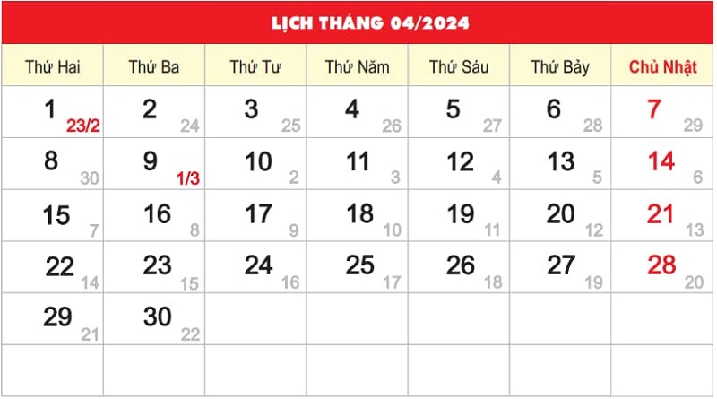 Thông tin lịch âm tháng 2 chi tiết nhất