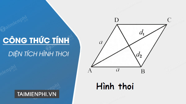 Công thức tính diện tích hình thoi, chu vi hình thoi kèm ví dụ