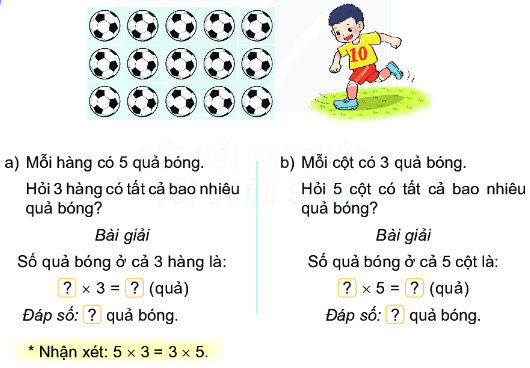 Giải Toán lớp 2 Bài 38: Thừa số, tích SGK Kết nối tri thức tập 2